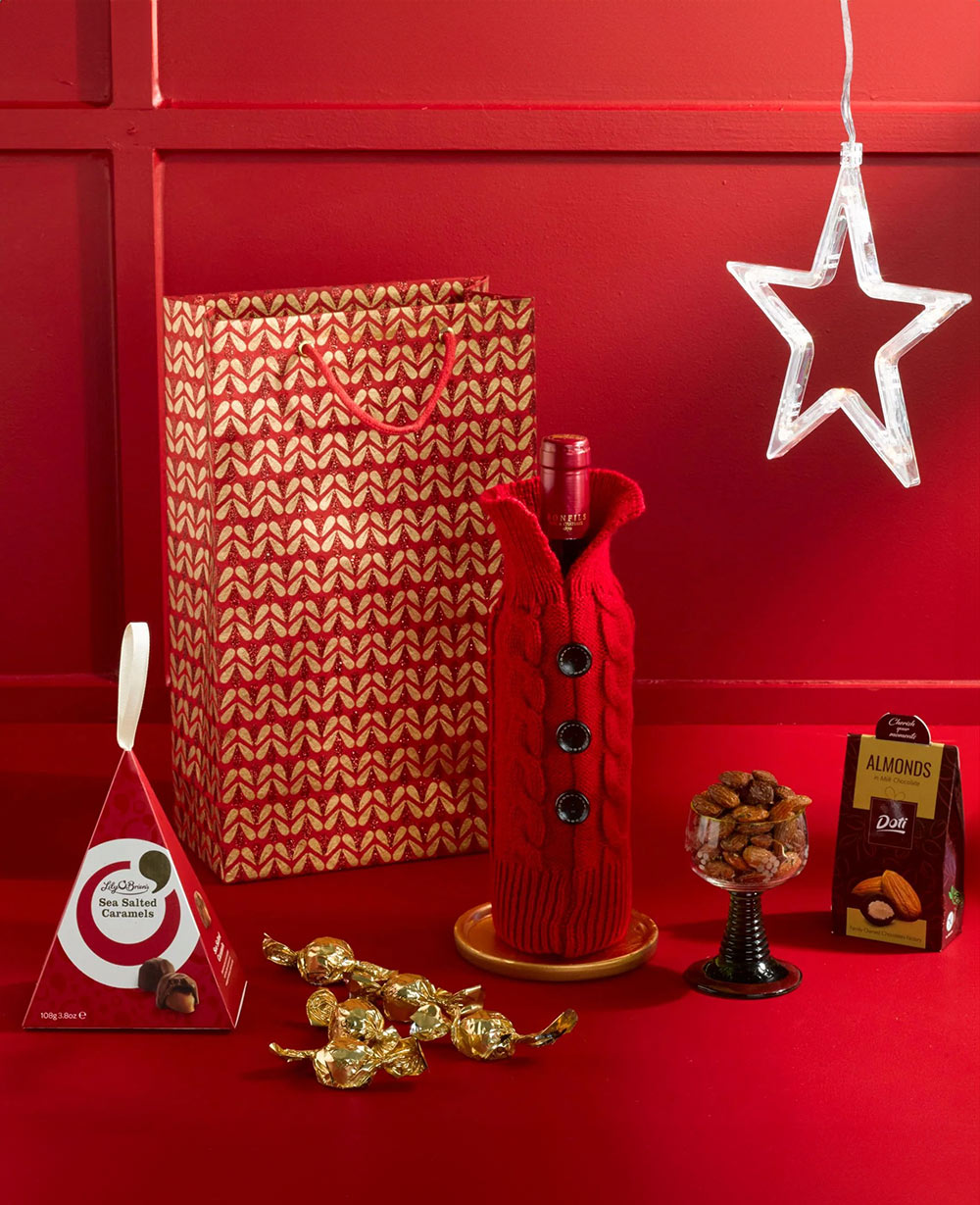 Festive Thanks with Red Wine Gift Bag