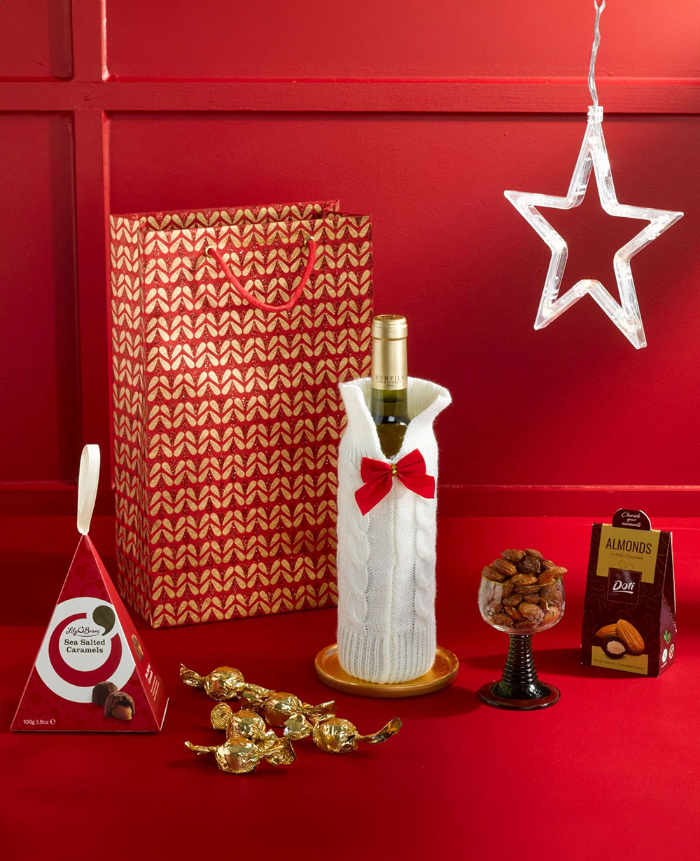 Festive Thanks with White Wine Gift Bag<br/>(Corporate Gifts)